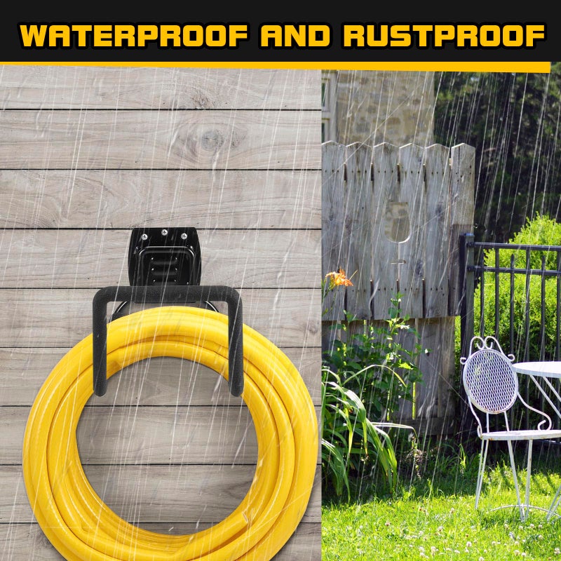 QMSK Metal Wall Mounted Hose Reel for Outside, Durable Hook Stand for Garden Hose & Extension Cords Storage, Flexible Hose Use (2Pack) - Image 3